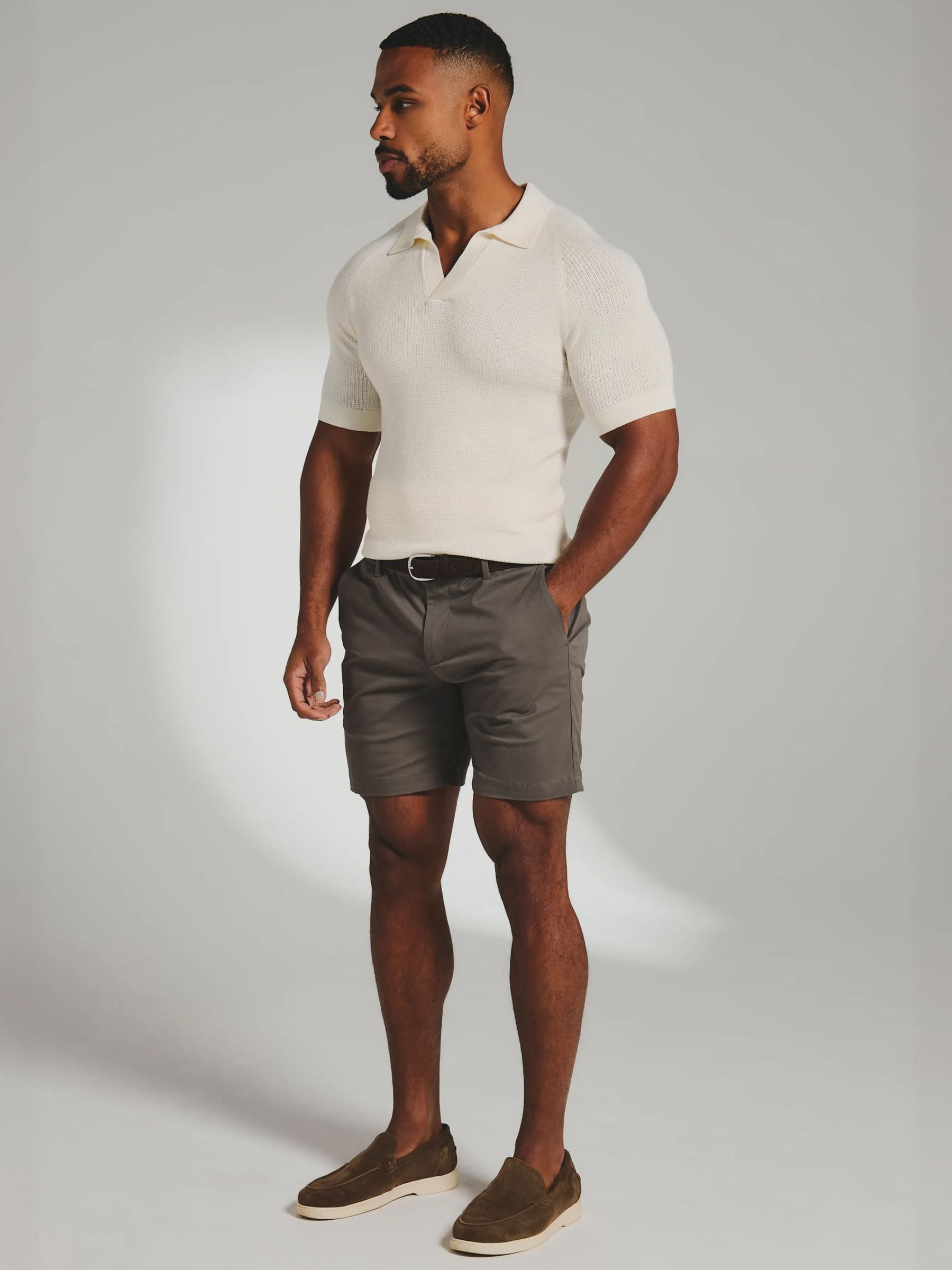 Buy Tailored Athlete Cream Muscle Fit Square Textured Knitted Open
