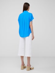 French Connection Sky Blue Crepe Light Sleeveless Popover Shirt - Image 2 of 4