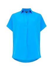French Connection Sky Blue Crepe Light Sleeveless Popover Shirt - Image 4 of 4