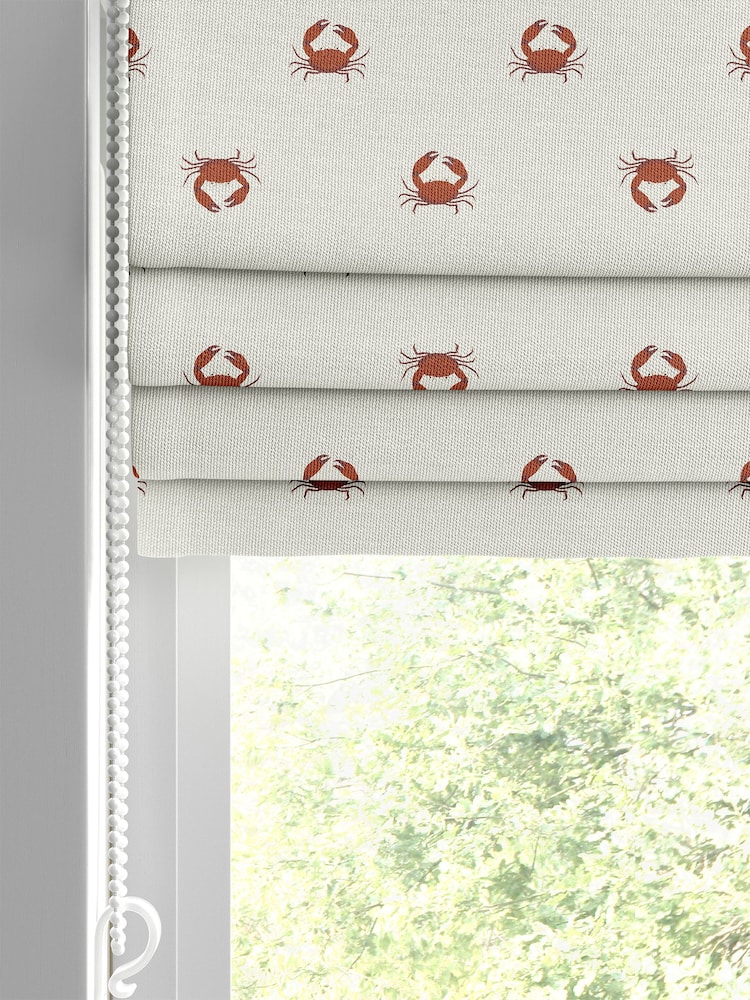 Sophie Allport White Crab Made to Measure 100% Cotton Roman Blinds - Image 2 of 6
