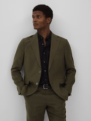 Oscar Jacobson Linen Double Breasted Blazer - Image 3 of 7