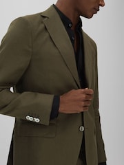 Oscar Jacobson Linen Double Breasted Blazer - Image 4 of 7