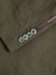 Oscar Jacobson Linen Double Breasted Blazer - Image 6 of 7
