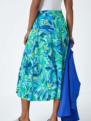 Roman Green Tropical Floral Stretch Panel Skirt - Image 3 of 5