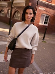 Chocolate Brown Corduroy Mini Skirt - Image 1 of 7