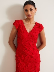Phase Eight Red Charlene Ruffle Maxi Dress - Image 5 of 7