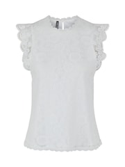 Weiß - PIECES Top mit Spitzendetail - Bild 5 von 6
