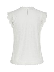 Weiß - PIECES Top mit Spitzendetail - Bild 6 von 6