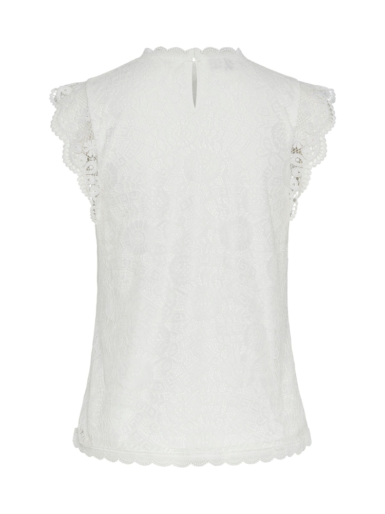 Weiß - PIECES Top mit Spitzendetail - Bild 6 von 6