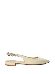 Dune London Cream Hollywood Embellished Chain Slingbacks - Image 3 of 6