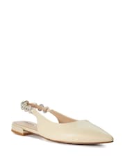 Dune London Cream Hollywood Embellished Chain Slingbacks - Image 4 of 6