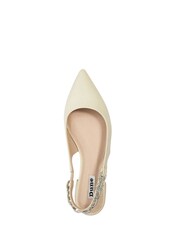 Dune London Cream Hollywood Embellished Chain Slingbacks - Image 6 of 6