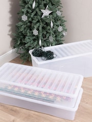 Wham Clear Festive 3 Piece Tree & 2 Decoration Storage Boxes - Image 1 of 5