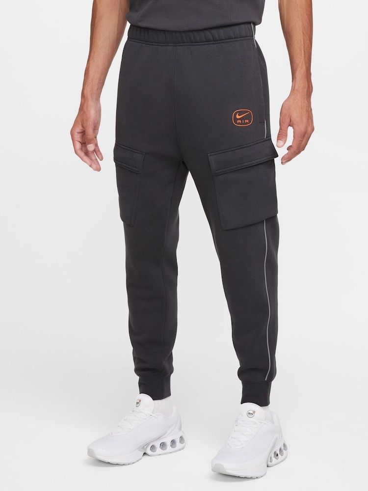 Nike Grey Air Fleece Cargo Joggers - Image 1 of 7