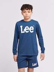 Lee Blue Sky Boys 100% Cotton Wobbly Graphic Long Sleeve T-Shirt - Image 1 of 5