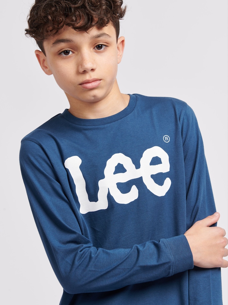 Lee Blue Sky Boys 100% Cotton Wobbly Graphic Long Sleeve T-Shirt - Image 5 of 5