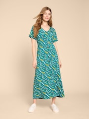 White Stuff Blue Amelia Jersey Dress - Image 1 of 7