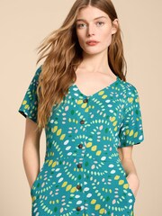 White Stuff Blue Amelia Jersey Dress - Image 4 of 7