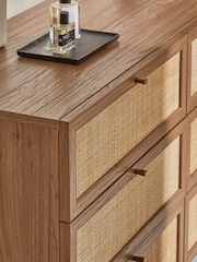 MADE.COM Dark Oak Effect Pavia Rattan 6 Drawer Wide Chest of Drawers - Image 3 of 7
