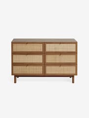 MADE.COM Dark Oak Effect Pavia Rattan 6 Drawer Wide Chest of Drawers - Image 7 of 7