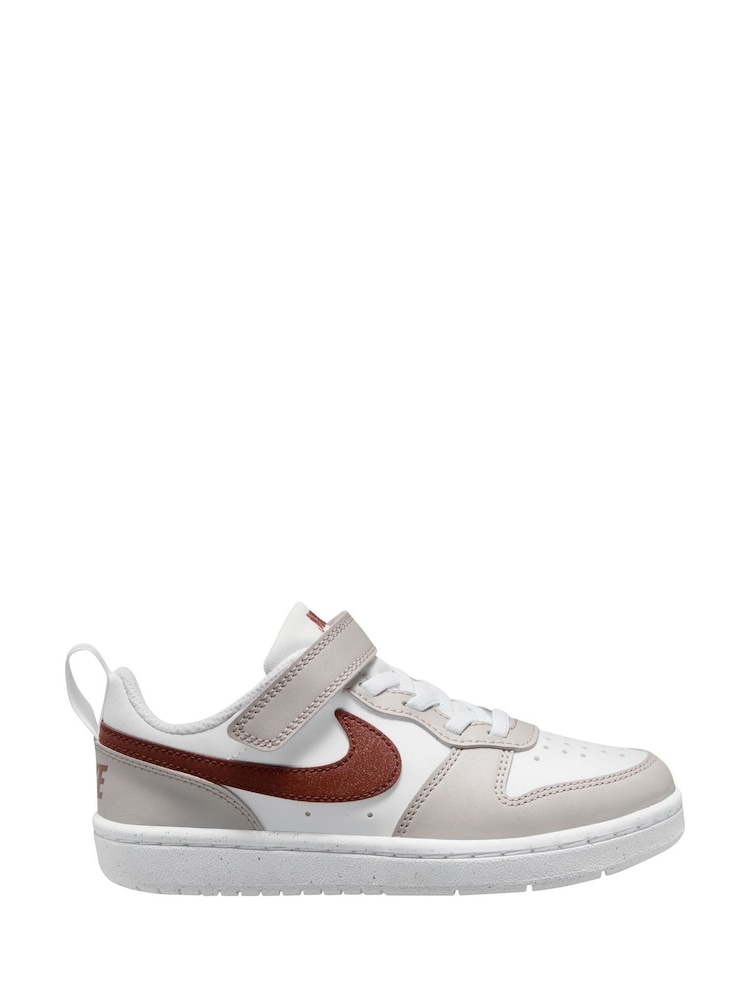 Nike Grey/White Junior Court Borough Low Recraft Trainers - Image 1 of 4