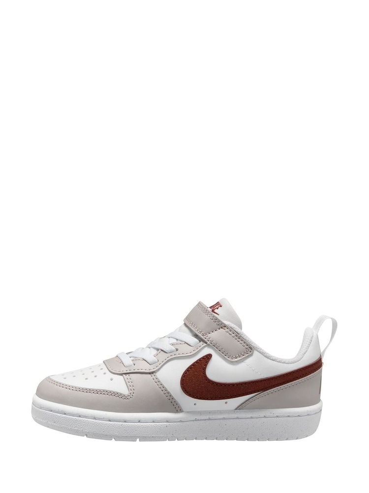 Nike Grey/White Junior Court Borough Low Recraft Trainers - Image 2 of 4