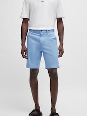 BOSS Light Blue Slim Fit Stretch Cotton Chino Shorts - Image 1 of 5