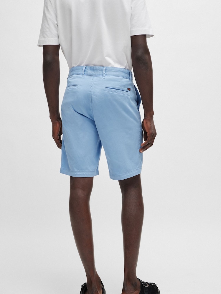 BOSS Light Blue Slim Fit Stretch Cotton Chino Shorts - Image 2 of 5