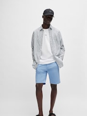 BOSS Light Blue Slim Fit Stretch Cotton Chino Shorts - Image 3 of 5
