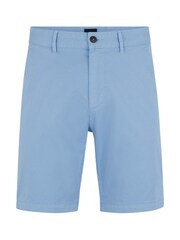BOSS Light Blue Slim Fit Stretch Cotton Chino Shorts - Image 5 of 5