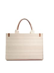Dune London Natural Large Deltra Stripe Canvas Tote Bag - Image 3 of 5