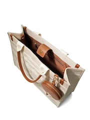 Dune London Natural Large Deltra Stripe Canvas Tote Bag - Image 5 of 5