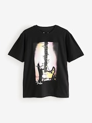 Black Fender 100% Cotton Licence Christmas T-Shirt - Image 6 of 8