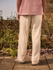Ecru White Relaxed Fit EDIT Textured Stripe Trousers - Image 4 of 10