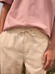 Ecru White Relaxed Fit EDIT Textured Stripe Trousers - Image 5 of 10
