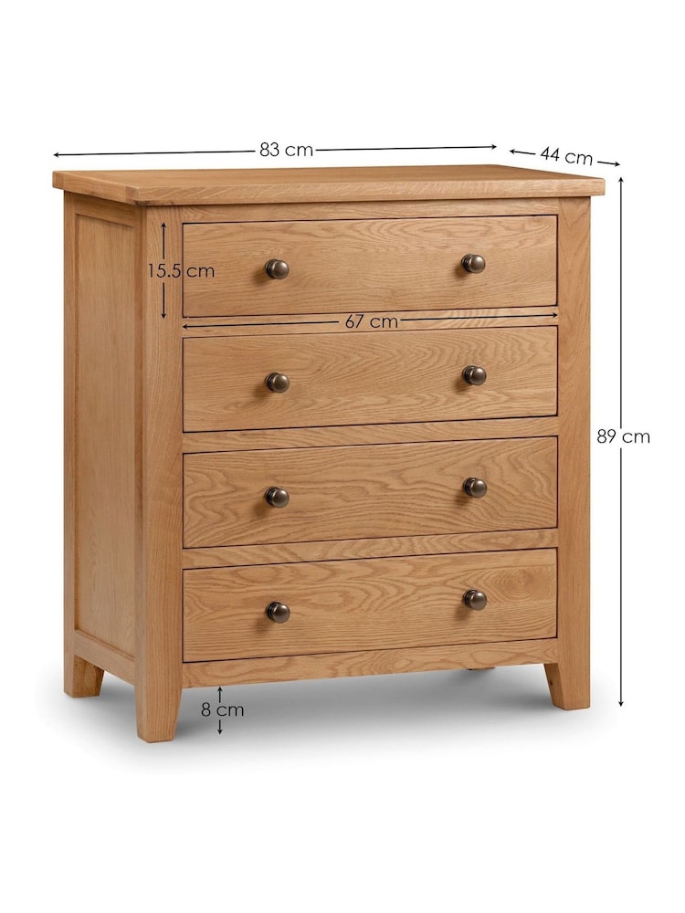 Julian Bowen Brown Marlborough 4 Drawer Chest - Image 6 of 6