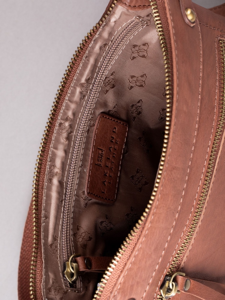 Lakeland Leather Brown Harstone Large Cross Body Bag - Image 6 of 6