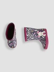 JoJo Maman Bébé Purple Mouse Printed Wellies - Image 4 of 4