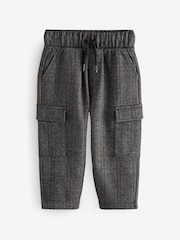 Charcoal Grey And Navy Blue Patterned Cargo Pocket Jersey Joggers (3mths-7yrs) - Image 5 of 8