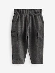Charcoal Grey And Navy Blue Patterned Cargo Pocket Jersey Joggers (3mths-7yrs) - Image 6 of 8