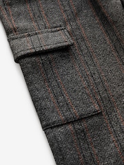 Charcoal Grey And Navy Blue Patterned Cargo Pocket Jersey Joggers (3mths-7yrs) - Image 8 of 8