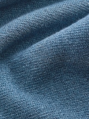 Srednje modra - v standardnem kroju 100% Cotton Premium Quarter Zip pulover - Slika 6 iz 7