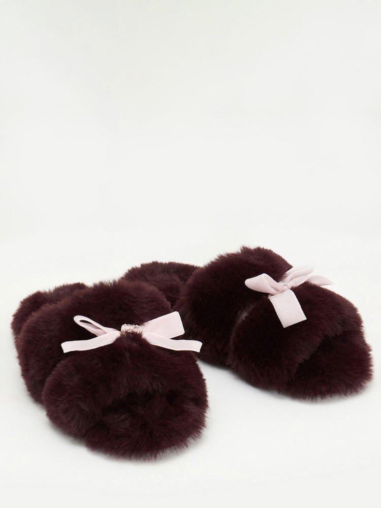 Zapatillas de pelo con lazo y corazón de Boux Avenue - Imagen 6 de 6