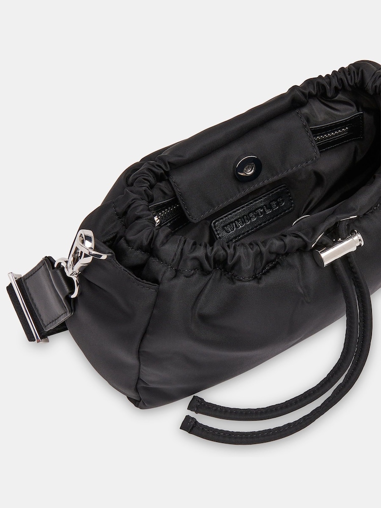 Whistles Black Drawstring Benny Cross-Body Bag - Image 4 of 6