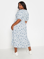 Yours Curve White LIMITED COLLECTION Vintage Floral Textured Midaxi Dress - Image 3 of 5