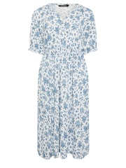Yours Curve White LIMITED COLLECTION Vintage Floral Textured Midaxi Dress - Image 5 of 5
