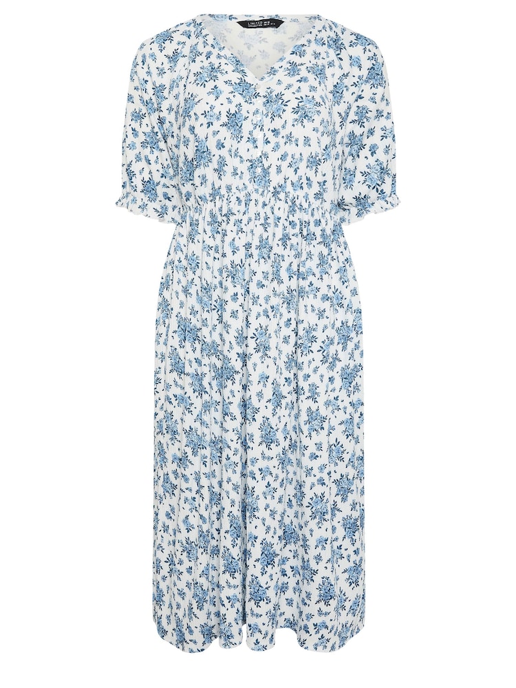 Yours Curve White LIMITED COLLECTION Vintage Floral Textured Midaxi Dress - Image 5 of 5