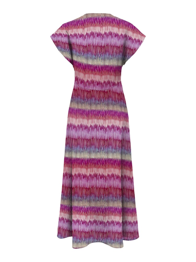 ONLY Pink Printed Short Sleeve Button Through Maxi Dress - Image 5 of 5