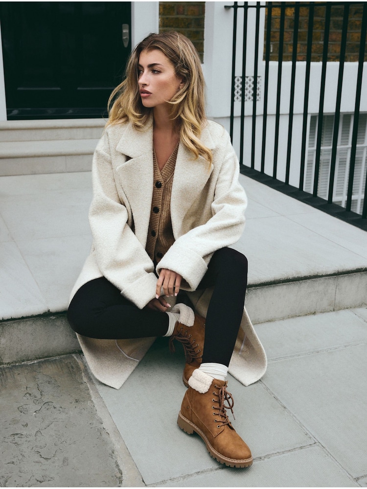 Tan Brown Extra Wide Fit Forever Comfort® Casual Lace-Up Ankle Boots - Image 2 of 10