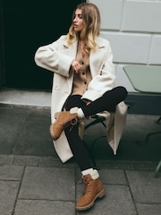 Tan Brown Extra Wide Fit Forever Comfort® Casual Lace-Up Ankle Boots - Image 4 of 10